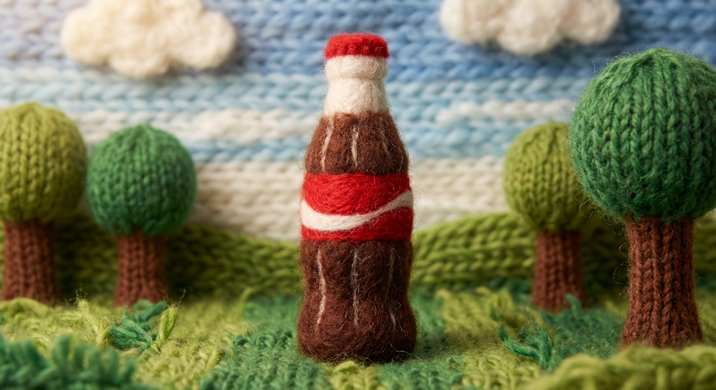 Wool miniature diorama with felt texture